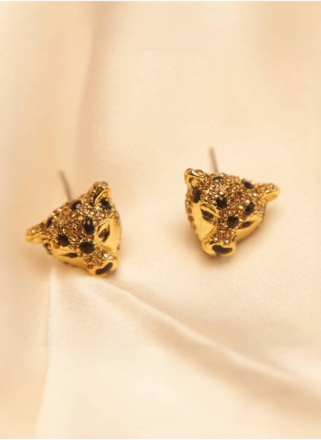 Diamond Leopard Studs