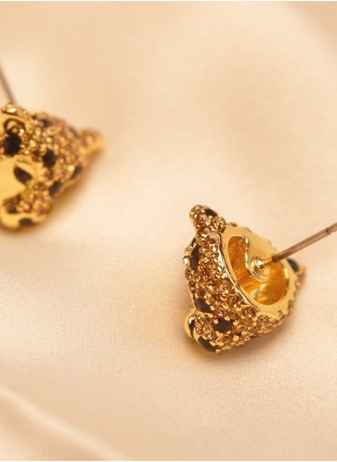 Diamond Leopard Studs