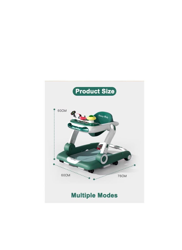 kiddoz Multifunction Anti-O Shaped Leg Newborn Baby Walkers with Music Lights and Wheels - Gray  - Image 3