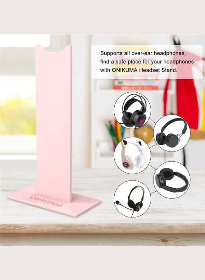 onikuma Headphone Stand Desktop Headset Holder Metal Earphone Hanger for All Over-Ear Headphones -Pink - Image 5