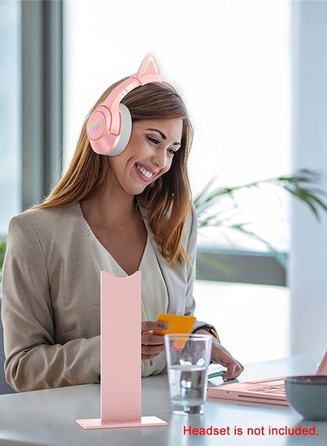 onikuma Headphone Stand Desktop Headset Holder Metal Earphone Hanger for All Over-Ear Headphones -Pink - Image 4