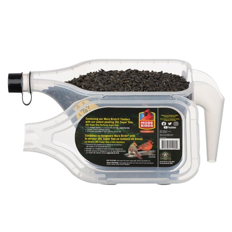 More Birds 3N1 Bird Seed Super Tote and Storage, 5 lb Seed Capacity - Image 5