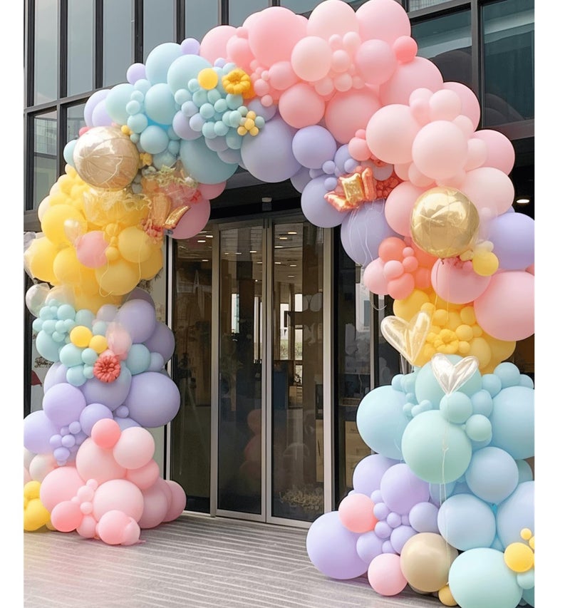 PAXILE 412pcs Pastel Balloon Garland Arch Kit 18 12 10 5 Inch Different Sizes Macaron Assorted Colors Balloon Latex Colorful Balloons for Baby Shower Girls Birthday Wedding Easter Rainbow Party Decoration - Image 4