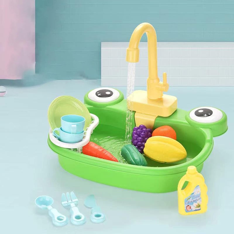 klarakoKitchen Sink Toys Electric Circulating Water Pretend Play Kitchen Sink Electric Dishwasher Toy Learning Educational Toys Gifts for Kids Girls Boys - Image 5