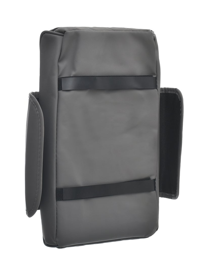 Genaric Multifunctional Car Center Console Cover with Comfort Cushion, Cup Holder, Tissue Box, and Side Pockets for Enhanced Armrest Support - Grey - Image 3