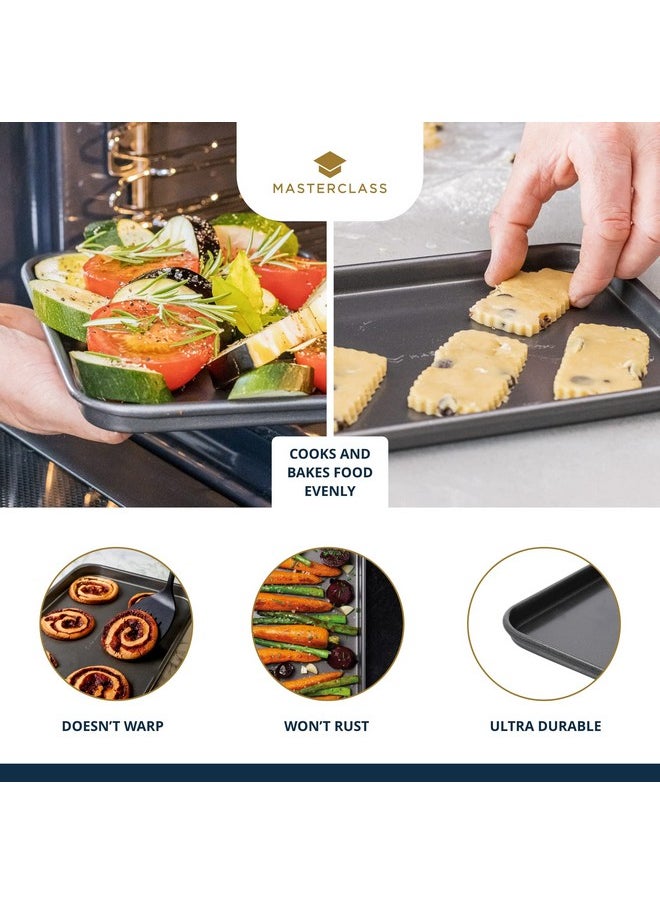 Master Class Masterclass Baking Tray Nonstick Oven Tray For Baking And Roasting Carbon Steel 24 X 18Cm Grey  - Image 4