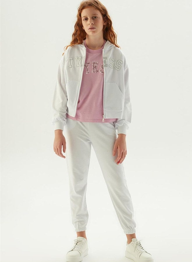 TYESS Tyess Girl White Tracksuit Top - Image 1