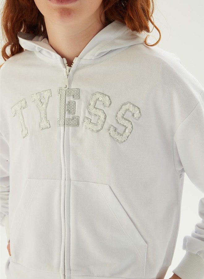 TYESS Tyess Girl White Tracksuit Top - Image 3