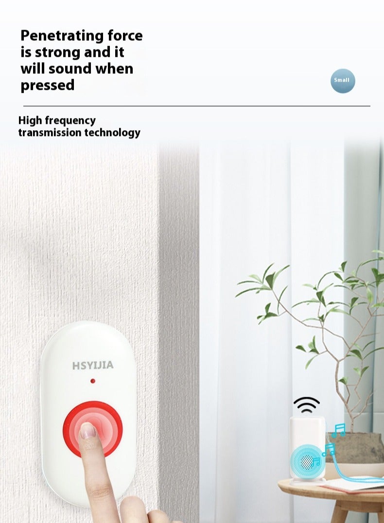 Wireless nursing call on call bell alarm on call light system suitable for home/elderly/patient nurse alarm system 1 waterproof transmitter 2 portable receivers - Image 3