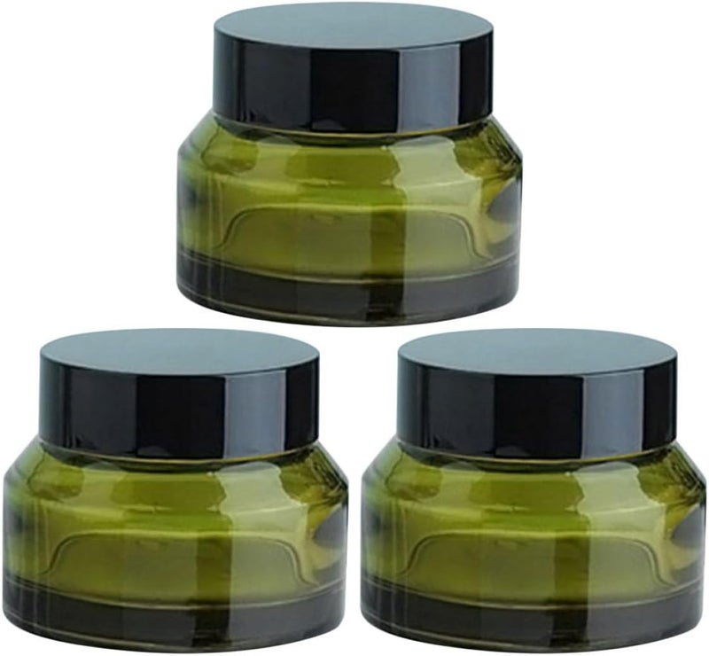 3pcs 50g Herbal Tone Cream Jars with Lids Refillable Wide Mouth Travel Containers Lightproof Cosmetic Storage Pots for Creams and Lotions - Image 1