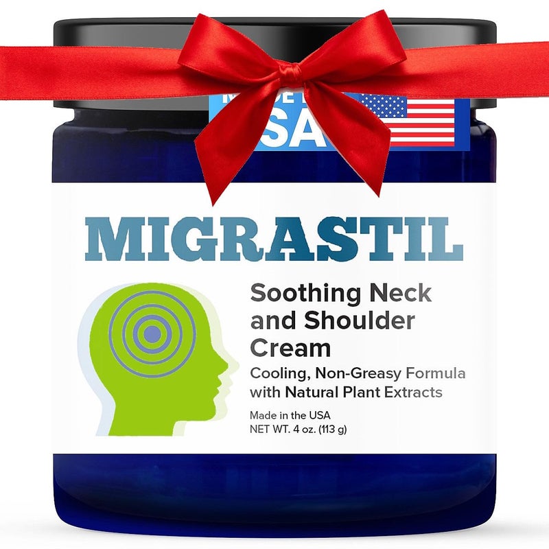 Basic Vigor Migrastil Neck & Shoulder Cream. Cooling Comfort for Migraines, Tech Neck & Tension. (4 oz.) Made in The USA. - Image 1