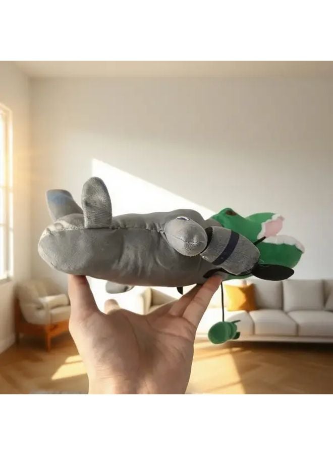 Gray Airplane Plush Toy Moving Wings Landing Gear Soft Doll Gift For Enthusiasts - Image 2