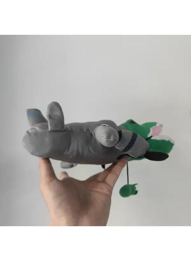 Gray Airplane Plush Toy Moving Wings Landing Gear Soft Doll Gift For Enthusiasts - Image 1