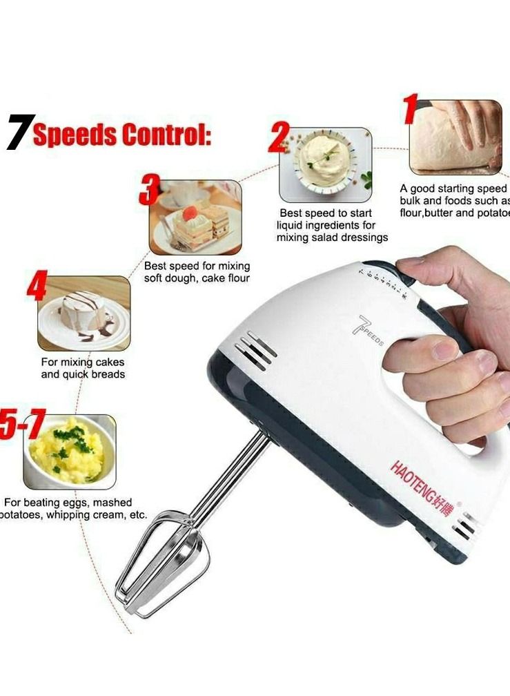 Scarlet MIxer Grinder- Stainless Steel Electric 7 Speed Egg Beater Mixing Machine - Image 4