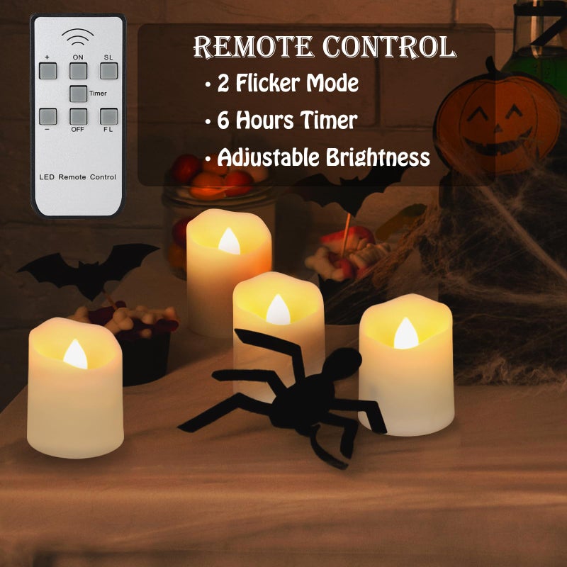 FPOO Rechargeable Flameless Votive Candles with Timer & Remote, 12pcs Flickering LED Tea Lights Candles with 2 USB Charging Cables, Warm White Light Electric Fake Candle for Home, Christmas Festival Decor - Image 2