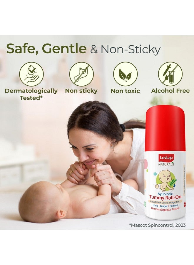 Luvlap Naturals Baby Tummy Roll On Oil for Colic & Gas Relief, Relieves Constipation & Indigestion with Hing, Ginger & Fennel (Saunf), Alcohol free, Dermatologically tested Ayurvedic medicine, 40ml - Image 4