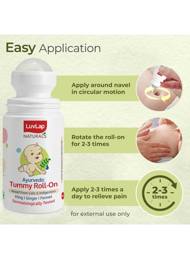 Luvlap Naturals Baby Tummy Roll On Oil for Colic & Gas Relief, Relieves Constipation & Indigestion with Hing, Ginger & Fennel (Saunf), Alcohol free, Dermatologically tested Ayurvedic medicine, 40ml - Image 5