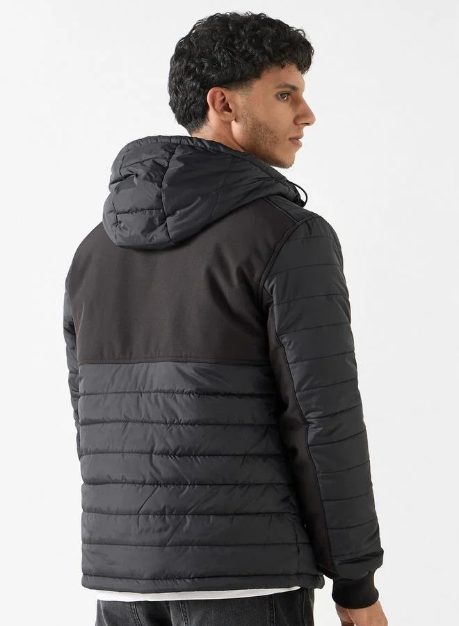 Kappa Kappa Quilted Hooded Jacket with Zip Closure and Pockets