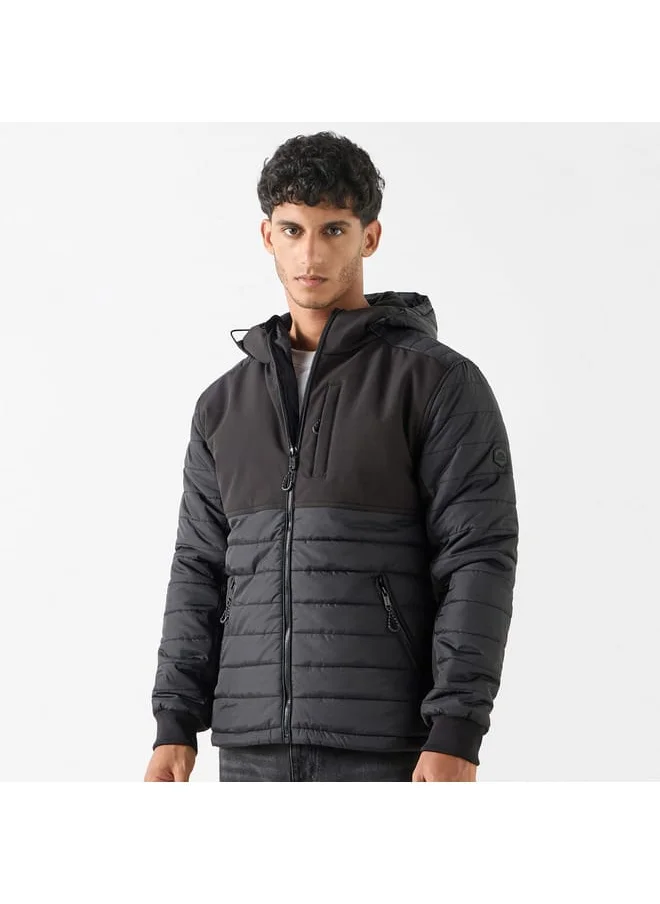 Kappa Kappa Quilted Hooded Jacket with Zip Closure and Pockets