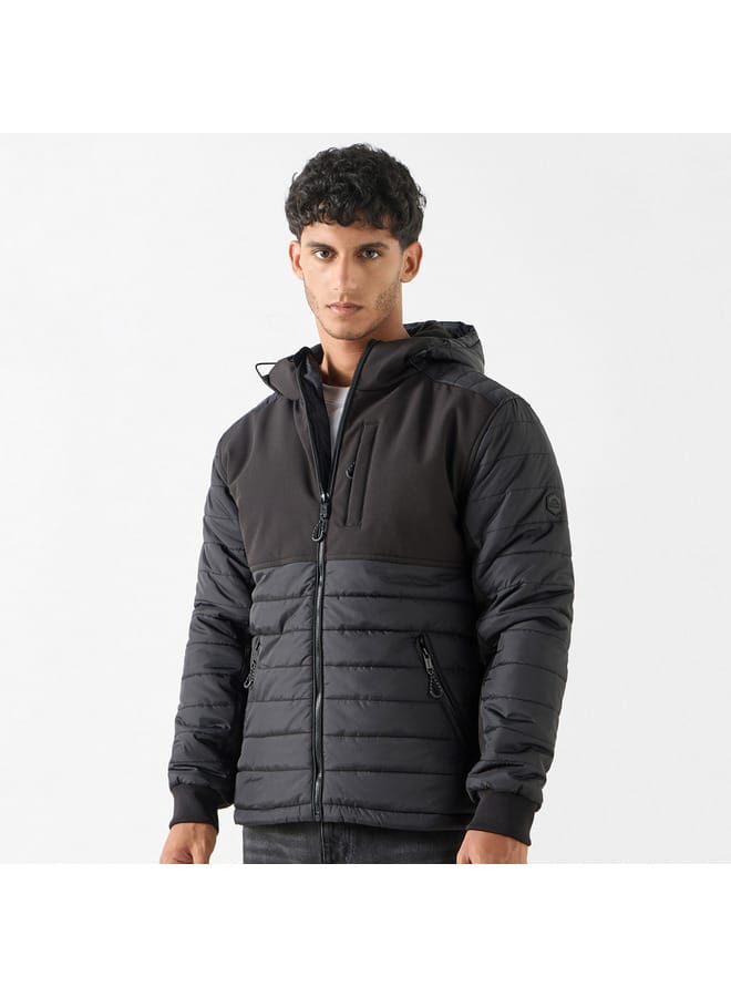 Kappa Kappa Quilted Hooded Jacket with Zip Closure and Pockets  - Image 1
