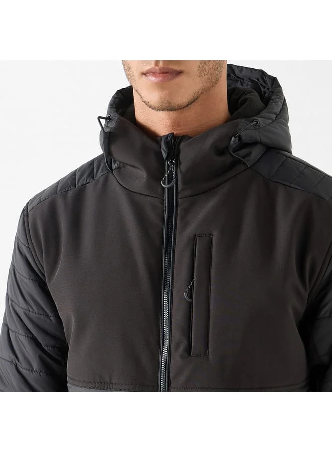 Kappa Kappa Quilted Hooded Jacket with Zip Closure and Pockets