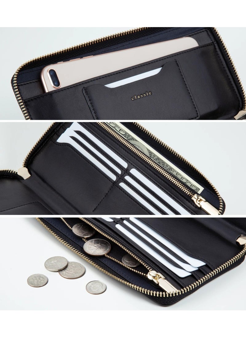 سيرمان براندز محفظة سيرمان Classic Clutch الجلدية متعددة المنافذ من Serman - لون اسود  - Image 4