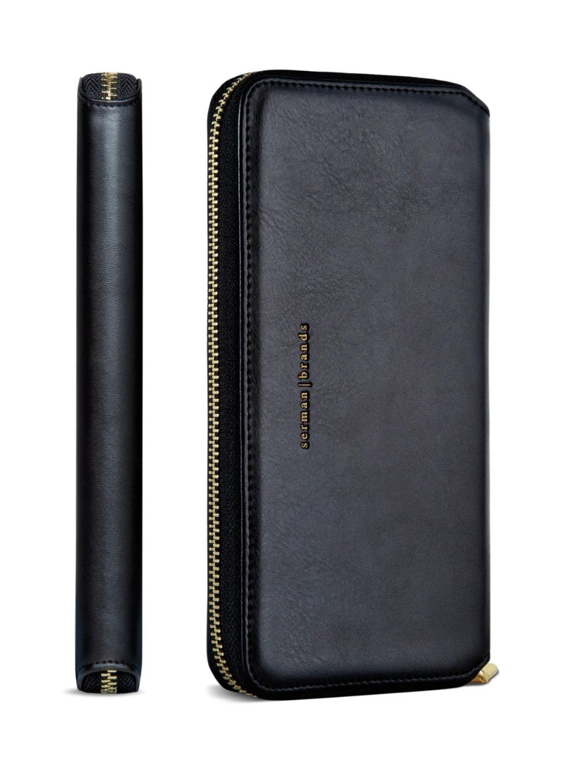 سيرمان براندز محفظة سيرمان Classic Clutch الجلدية متعددة المنافذ من Serman - لون اسود  - Image 1