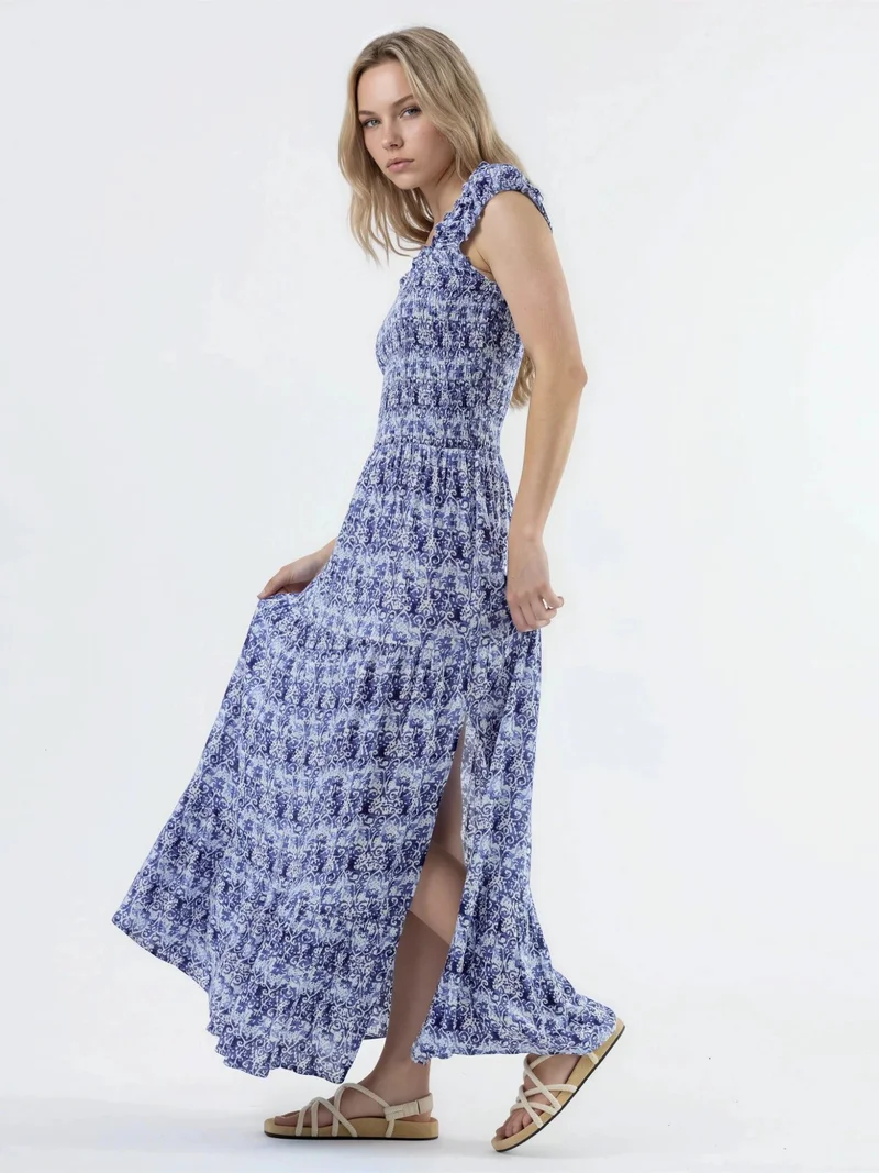 Busem BUSEM Paisley Print Maxi Dress with Square Collar