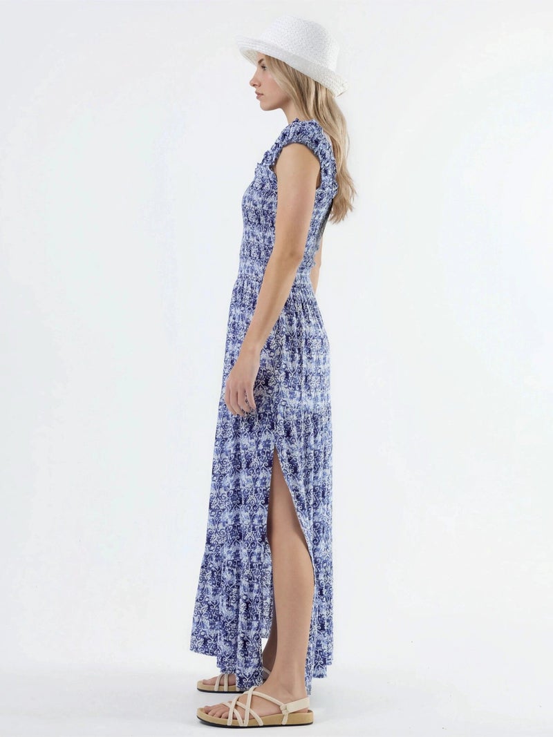 BUSEM Paisley Print Maxi Dress with Square Collar - Image 5