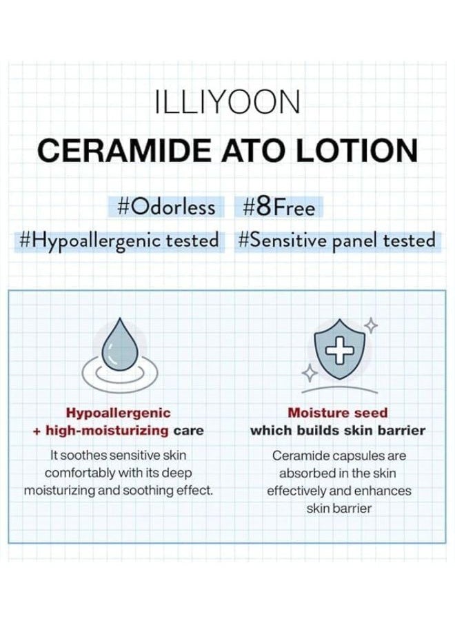 illiyoon - Ceramde Ato Lotion 350ml, Strengthening and restoring skin barrier with Soy Ceramide for Dry & Sensitive Skin - Image 1