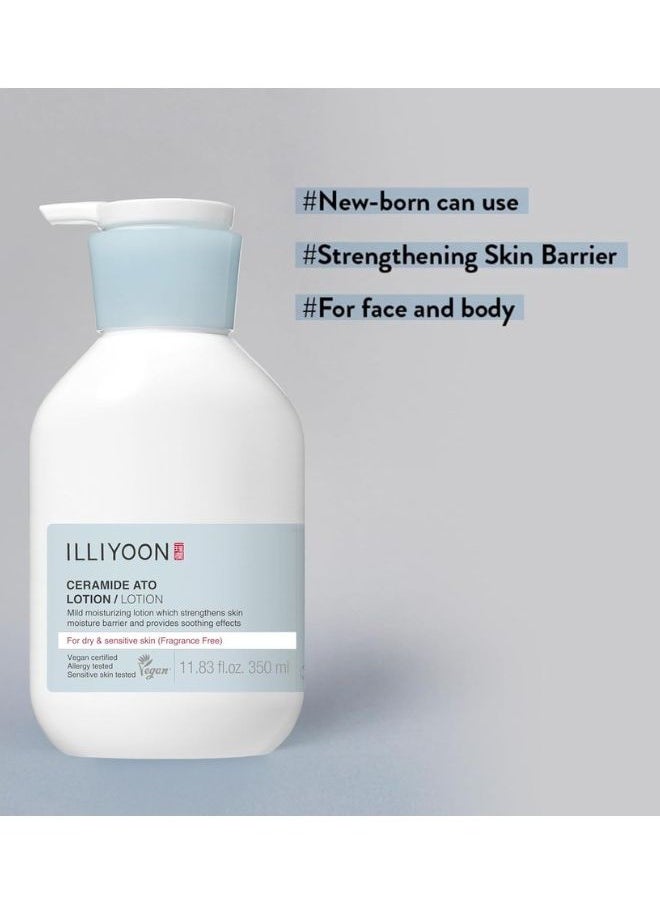 illiyoon - Ceramde Ato Lotion 350ml, Strengthening and restoring skin barrier with Soy Ceramide for Dry & Sensitive Skin - Image 1