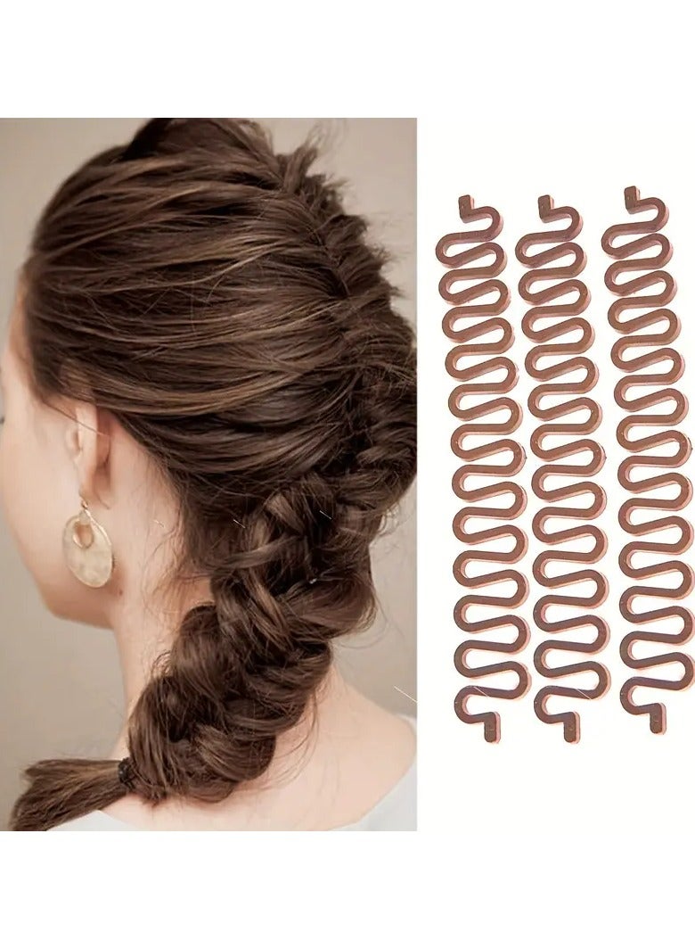 Goolsky 3-Pack French Hair Braiding Tool - DIY Hairstyle Braider, Twist Plait Hair Braiding Clip Stick, Easy Bun Maker Hair Styling Accessories for Normal Hair Type, Adds Volume and Twist to Hairstyles - Image 1