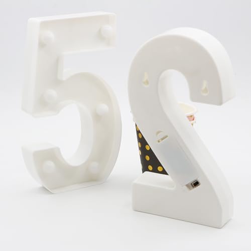 JunyRuny H:7.88 inches Light Up Numbers 60 Sign for Party Decor, 60th Birthday Decorations for Women, 60th Wedding Anniversary Party Centerpieces Table Decorations for Men - Image 4