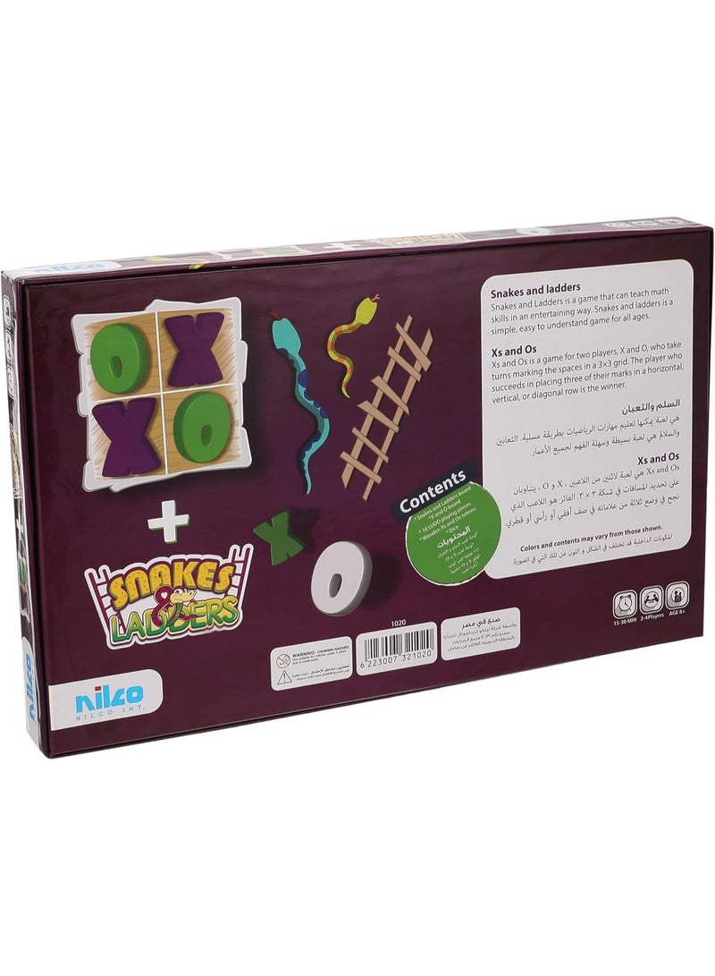 NILCO Snakes and Ladders and XO Board Game - Image 2