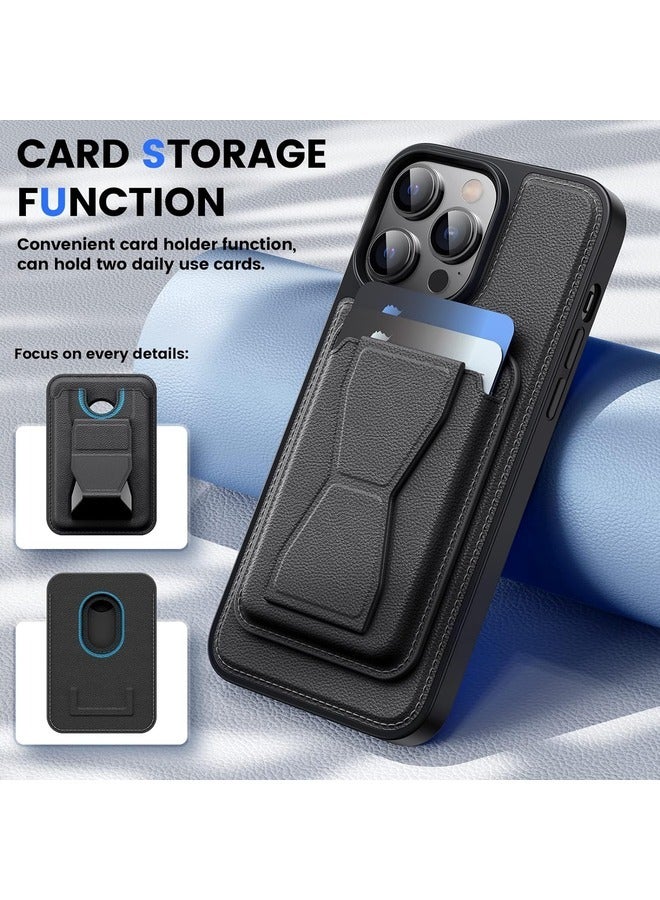 MYK Wallet Case Compatible with iPhone 14, Leather Case with Card Holder, Magnetic Detachable Card Slot with Stand (Navy Blue) - Image 4