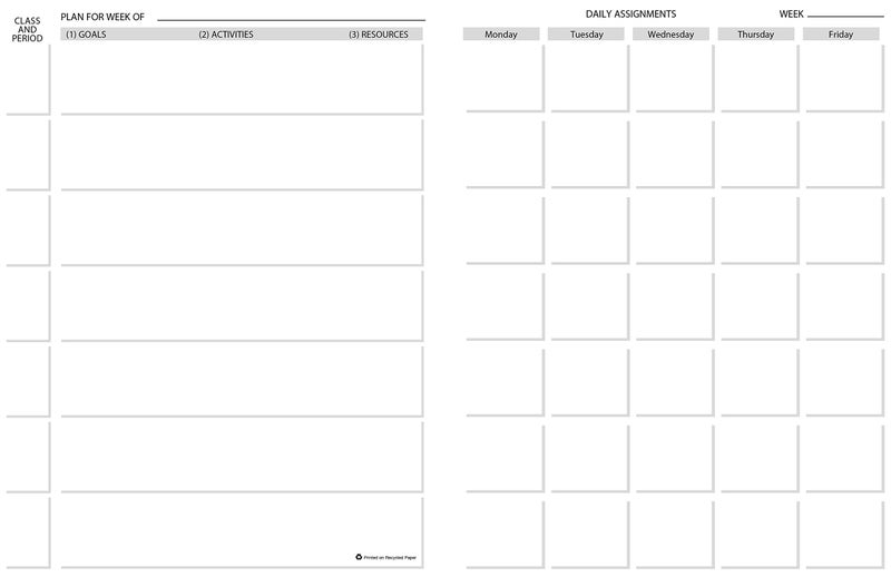 House of Doolittle HOD51607 Combination Lesson Planner & Class Record Book, Acid Free Paper/Leatherette, Blue - Image 3