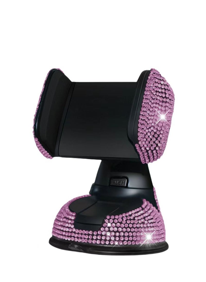 EBMINI New hot diamond technology inlaid with diamond, dual function air outlet navigation bracket, car suction cup mobile phone holder - Image 1