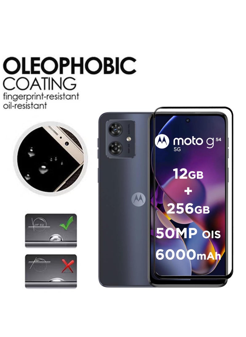 Generic - Tempered Glass Screen Protector For Motorola Moto G54 5G - Black - Image 1