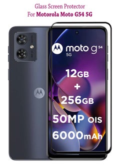 Tempered Glass Screen Protector For Motorola Moto G54 5G - Black
