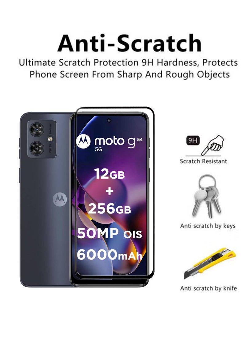 Generic - Tempered Glass Screen Protector For Motorola Moto G54 5G - Black - Image 1