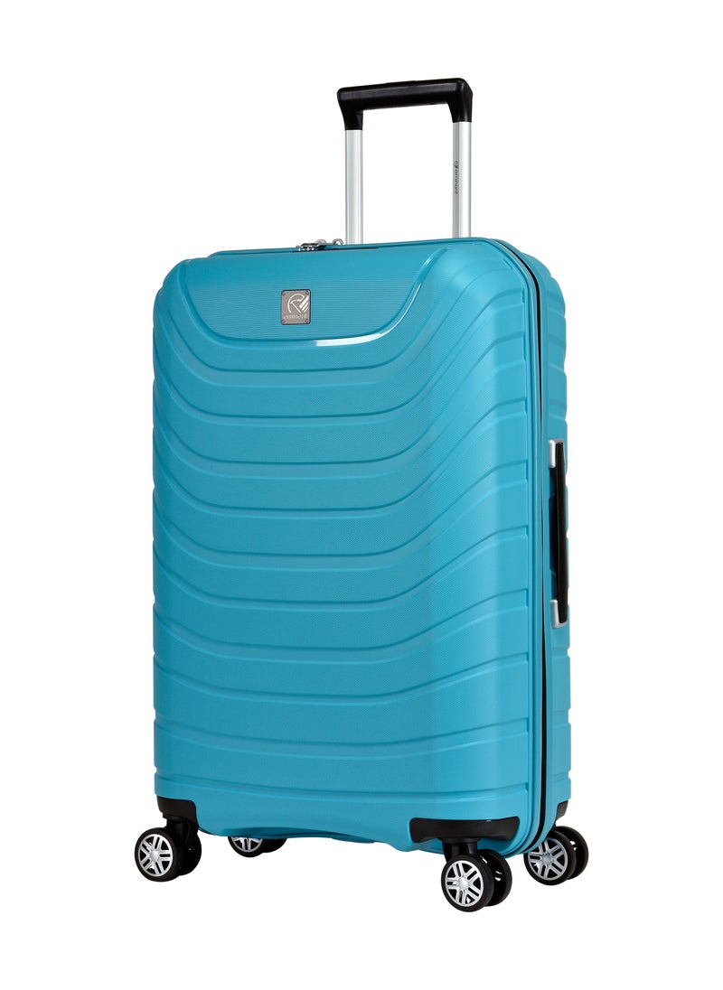eminent Knight Hard Case Travel Bag Luggage Trolley Polypropylene Lightweight Suitcase 4 Quiet Double Spinner Wheels With Tsa Lock B0011 Light Blue  - Image 1
