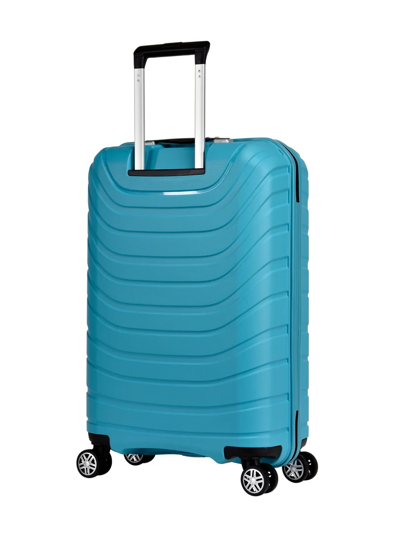 eminent Knight Hard Case Travel Bag Luggage Trolley Polypropylene Lightweight Suitcase 4 Quiet Double Spinner Wheels With Tsa Lock B0011 Light Blue