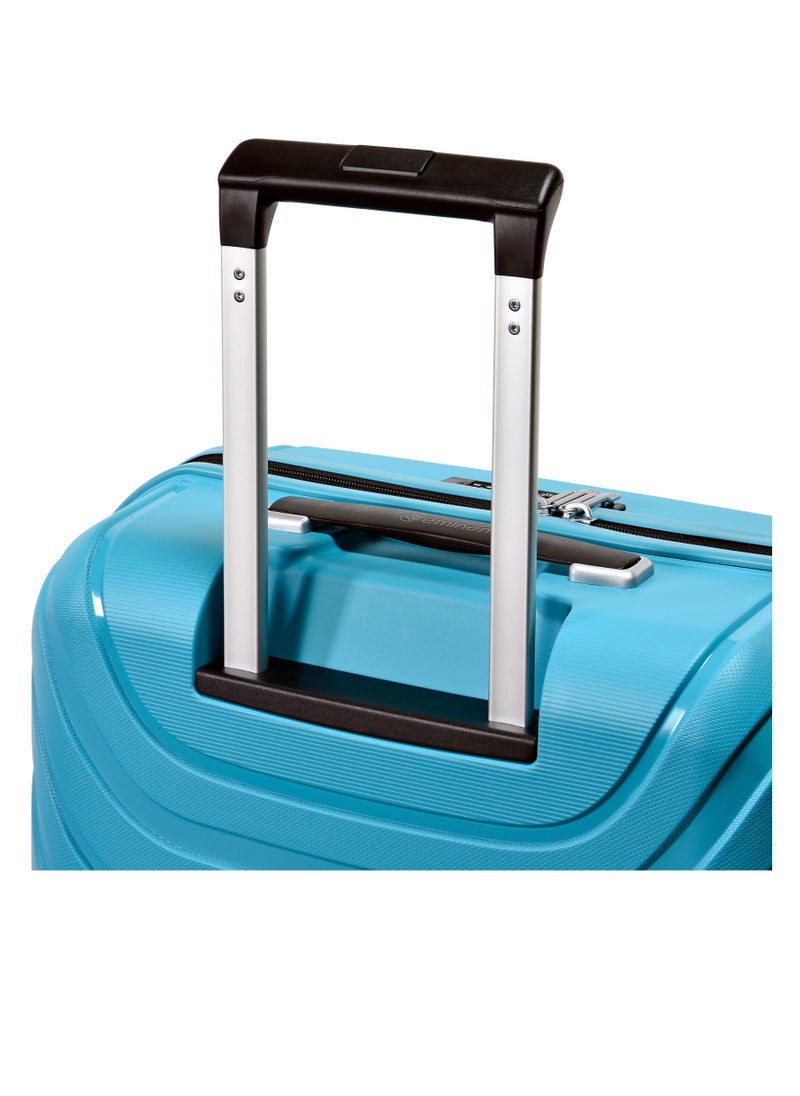 eminent Knight Hard Case Travel Bag Luggage Trolley Polypropylene Lightweight Suitcase 4 Quiet Double Spinner Wheels With Tsa Lock B0011 Light Blue  - Image 4