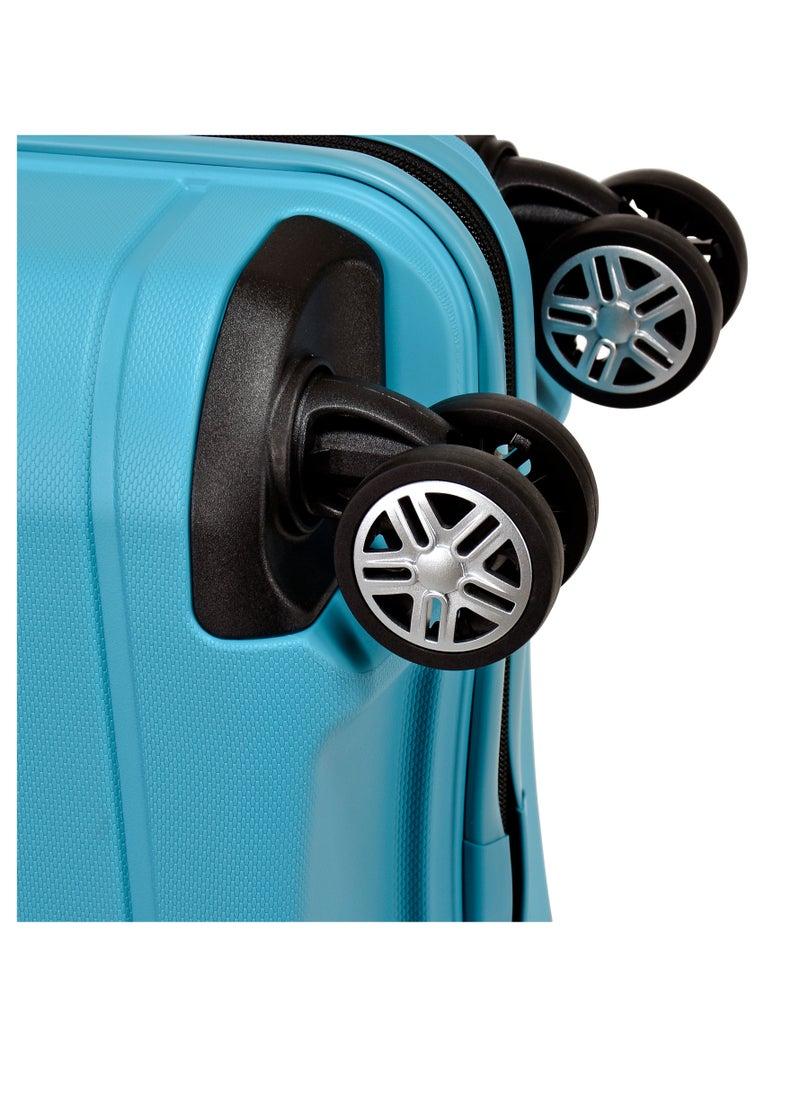 eminent Knight Hard Case Travel Bag Luggage Trolley Polypropylene Lightweight Suitcase 4 Quiet Double Spinner Wheels With Tsa Lock B0011 Light Blue  - Image 5