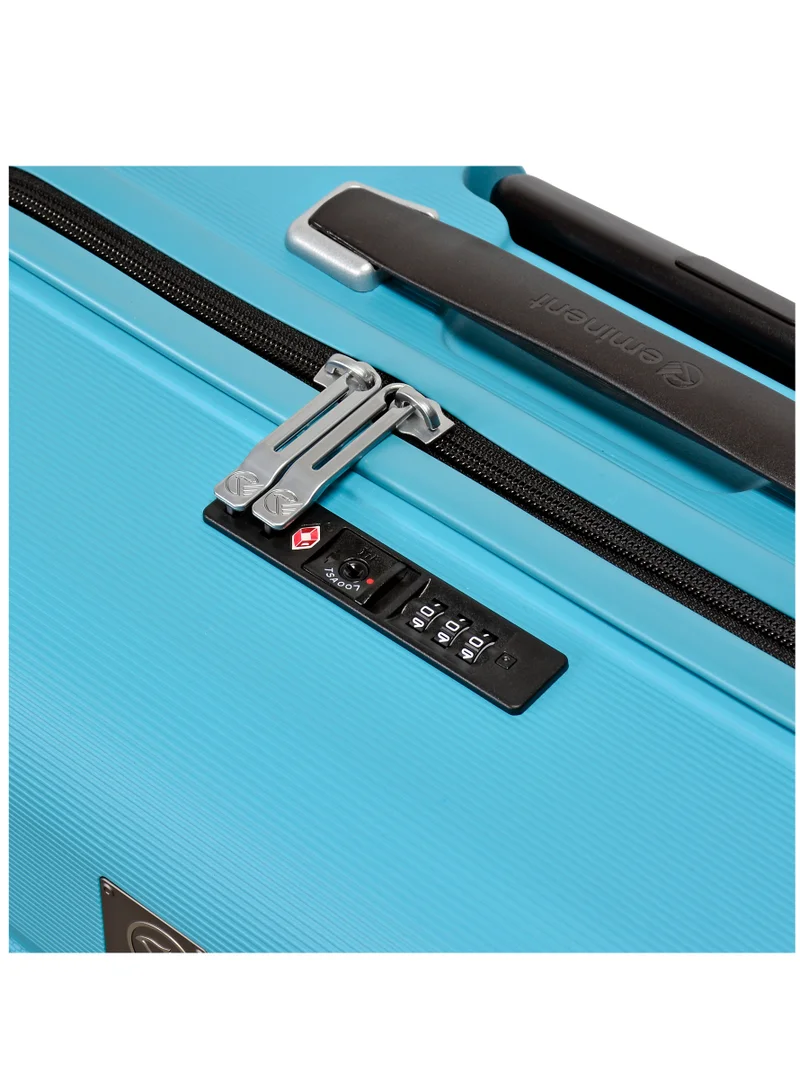eminent Knight Hard Case Travel Bag Luggage Trolley Polypropylene Lightweight Suitcase 4 Quiet Double Spinner Wheels With Tsa Lock B0011 Light Blue