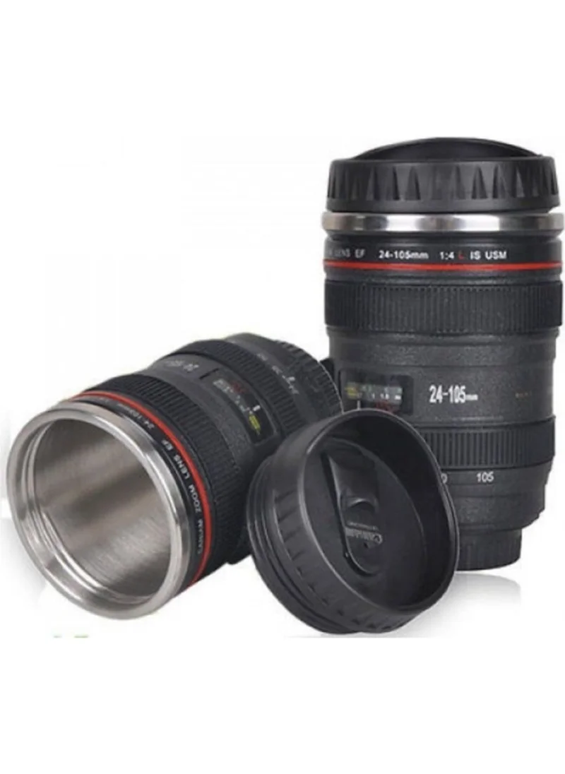 جاراف Objective Looking Lens Mug Steel Coffee Tea Thermos Mug Cup