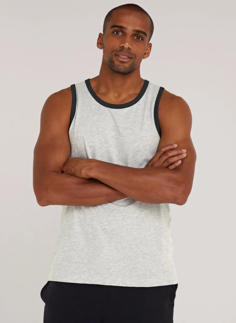 Matalan Grey Essential Jersey Ringer Vest Top