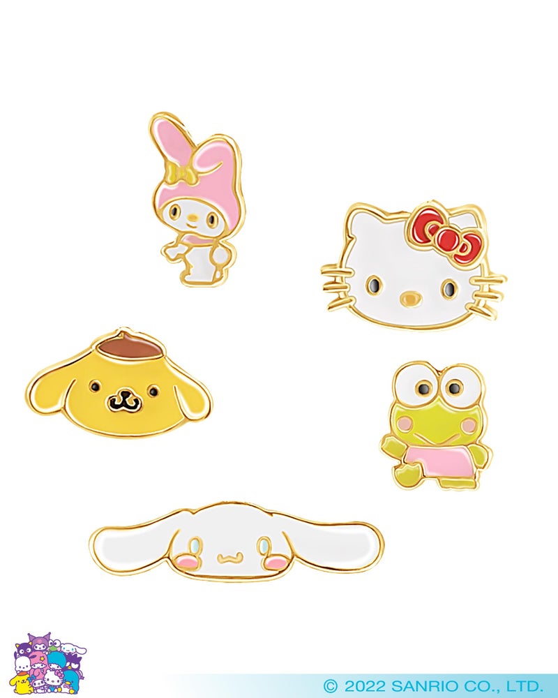 Hello Kitty and Friends Charm Bracelet 6.5" + 1", Gold Flash-Plated Plated Sanrio Bracelet Official License - Image 3