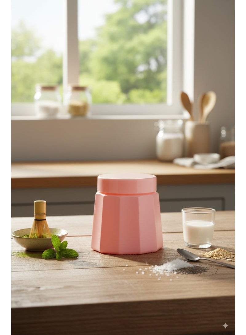 CROCO JAR مرطبان كروكو، مطلي بالألوان الفاخرة، بتصميم مطبوع، سعة 300 مل، مرطبان جوبيلي أو بي كيه وردي، 4 قطع - Image 4