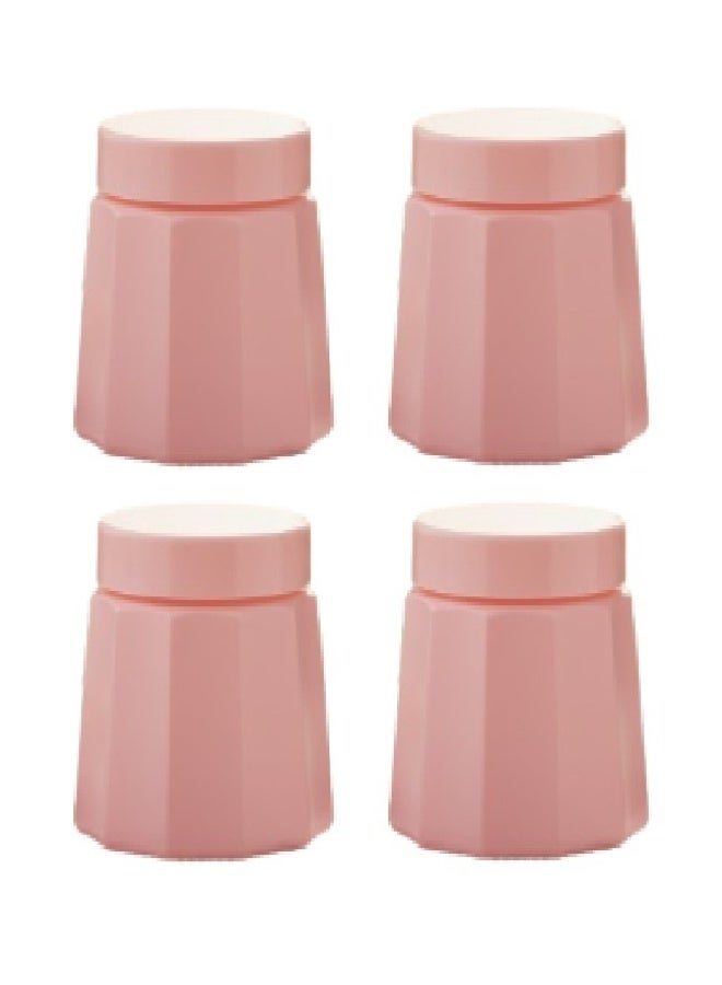 CROCO JAR مرطبان كروكو، مطلي بالألوان الفاخرة، بتصميم مطبوع، سعة 300 مل، مرطبان جوبيلي أو بي كيه وردي، 4 قطع - Image 1